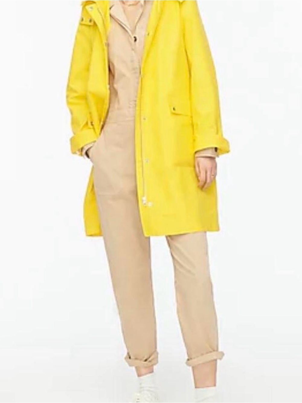 Bright Yellow Raincoat with Snap Front - Picture 4 of 12